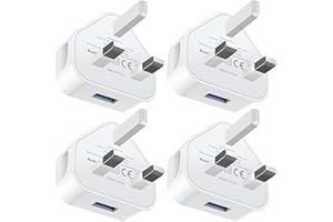 LOVEAI USB Adapter Plug UK 4 PACK, Phone Charger Plug 5V 1A/ 3 PIN USB Wall Plug Socket Charging compatible with iPhone 14/14 Pro/14 Plus/14 Pro Max/13/12/11/XR/XS Max/SE/8/7/6/5