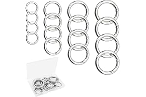 GGISUI Rond Mousqueton, 16 Pièces Mousqueton Rond en Alliage Zinc, Ressort O Anneau, pour Porte-Clés, Bricolage, Décorations De Sacs à Main