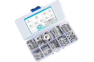 NEWOUTSET 784 Piezas Arandelas Planas Acero Inoxidable, Arandelas de Seguridad Redondas para Tornillo Reparaciones - M2/M2.5/M3/M4/M5/M6/M8/M10/M12