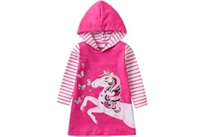 VIKITA Felpe con Cappuccio Vestito Cotone Bambine e Ragazze