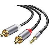 Rocoren 3.5mm AUX Jack to RCA Hi-Fi Audio Cable 1 Meter