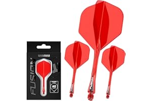 WINMAU Freccette Fusion Sistema Integrato di Volo e Albero - No.2 Forma e Design - Disponibile in Breve, Intermedio e Medio - Disponibile in Una varietà di Colori