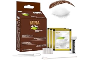 MINAIBROW MINA ibrow Henna Hair Color Kit For Professional Coloring, Covers Gray Hair, Stays up to 6 Weeks-Regular Kit (30 Applications) (Medium Brown)