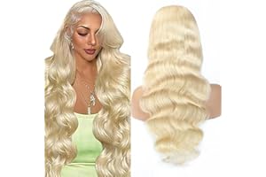 Weeybay Echthaar Perücke Blond Wig Human Hair Body Wave 4X4 HD Lace Wig Blonde 100% Brasilianisches Echthaar Perücken mit Babyhaar No Tangle Beginner Friendly 26 Zoll #613