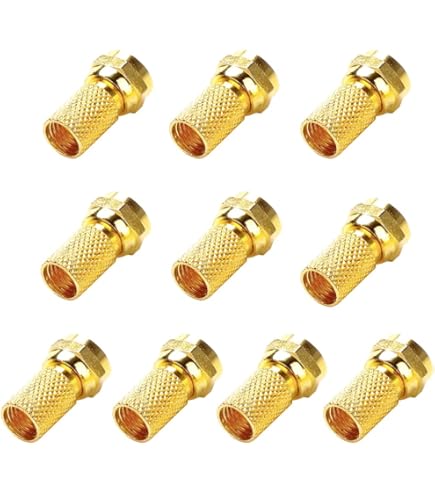 PENTA ANGEL RG6 Coaxial Connectors - 6-Pack Silver F-Type Twist-On Adapters