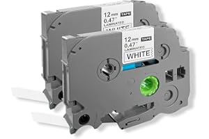 Typicshop - Nastro per etichette 8 metri compatibile con Brother TZ, P-Touch | Ricambio con nero su bianco - TZe-231 TZe231 TZ231 PT-H100LB PT-P300BT PT-1010 1000 GL-H105 PT-H100R PT-H108GT - 2 pezzi