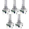 BuyWeek EC11 Rotary Encoder Switch, 5pcs/lot 360 Degree Rotary Encoder Code Switch, Rotary Encoder Coding Switch 5Pin Handle Length 20mm