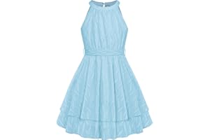 Danna Belle Mädchen Kleid Ärmellos 6-14 Jahre Kinder Festlich Einschulung Sommer Prinzessin Party Hochzeit A-Linien Kleider