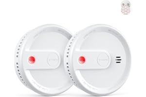 X-Sense Détecteur de Fumée avec 10 Ans de Durée de Vie de la Pile, Alarme d'Incendie Aimanté sans Perçage, Mode Veille sans Clignotement, Ultra-Fin, Bouton Test/Silence, XS0G-SN, Lot de 2