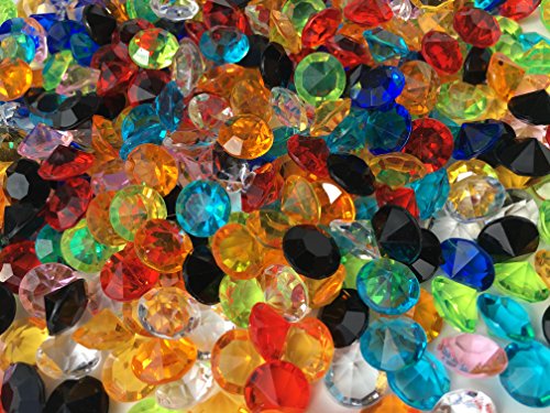 400 Stück 11mm glitzernde bunte Deko Diamanten Brillianten Strasssteine Acrylsteine transparent klar kristall basteln Gltzersteine Schmucksteine Strass Steine zum Verzieren Dekorieren von CRYSTAL KING - 3