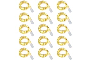 Dioxide 15 pezzi 20 LED 2M Mini Lampada a fili di rame Bianco Caldo, Luci stringa LED Luci d'atmosfera Bottiglia di vino per bottiglie Fai da te, feste