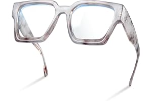 livho Übergroße 99% Blaulichtbrille für Damen – Rechteckige Fashion-Brille für den Computer, Schicke Preppy-Fassung – Augenfreundlich & gegen Überanstrengung
