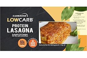 ‎CARBZONE CarbZone Low Carb Protein Lasagna, Protein Rich, Whole Grain Pasta, Keto Friendly, No Added Sugar, 60 g Protein per 100 g, 150 g (Pack of 1)