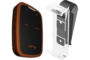 WHY EVO NOA Telecomando rolling code multifrequenza da 280 a 868 mhz con Visor Clip, apricancello autoapprendente programmabile, radiocomando ad ampio raggio con 4 pulsanti, Wild Tobacco
