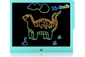 FXI Tablette D'écriture LCD Tablette de Dessin Colorée de 15 Pouces pour Enfants, 4~12 Jouets pour Filles Garçons, Cadeaux Effaçables Et réutilisables, Jouet d'anniversaire de Noël pour Enfants
