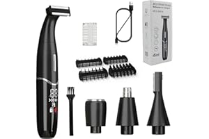 OBEST Rasoir Électrique Homme Multifonction,Rasoir Imperméable 4 en 1,Tondeuse Barbe,Tondeuse Nez,Tondeuse à Sourcils,En Acier Inoxydable,USB Recharger (Noir)