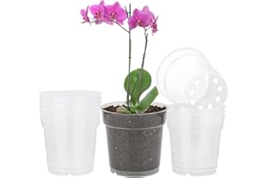 TSKDKIT 10 szt. przezroczystych doniczek na kwiaty, przezroczyste doniczki, małe plastikowe doniczki do pokoju dziecięcego, 11,5 cm, plastikowe doniczki z otworem, doniczki na rośliny orchidei, do