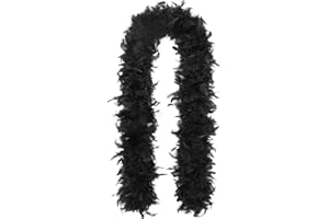 JUKOTA Schwarze Federboa, 60 g, 2 m, Truthahn-Boa-Federn für Partys, Weihnachten, Hochzeiten, Kostüme, Konzerte, Haustiere und Heimdekoration,Karneval,Geschenkverpackung (schwarz)