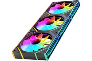 Jungle Leopard Prism4EX-X3 RGB PC Ventola 120MM 3er Pack[Infinity Mirror][HDB]58.36CFM/1850RPM/2.07 MMH2O 5V3PIN ARGB and 12V4PIN PWM Ventola (Nero Reverse Blade)