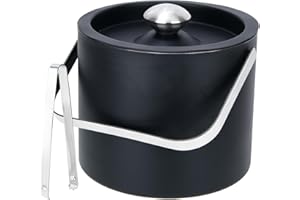 LNOPEVER 3L Aislamiento TéRmico Moderno Cubitera, Cubo Para Hielo De Acero Inoxidable De Doble Capa, Contenedores De Hielo Con Filtros Y Clips, Congeladores Para Cerveza, Vino Espumoso Y Vino