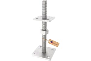 GeZu Impex Supporto Regolabile per Palo 80 x 80 mm Rivestito in Fiocco di Zinco Set da 12 Supporto per Recinzione con Regolazione dell'Altezza Supporto per Palo Avvitabile Regolabile