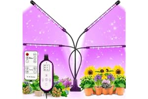 AILEDA Pflanzenlampe LED 40W Pflanzenlicht 80 LEDs Pflanzenleuchte Wachstumslampe Wachsen licht Vollspektrum mit 10 Stufen, 3 Modi, 4 Heads Wachstumslampe mit Zeitschaltuhr für Gartenarbeit Bonsais