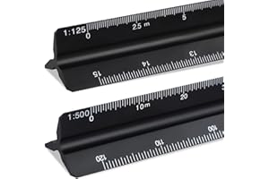 SZXMDKH 2 Piezas Escalimetro 30 cm, Regla de Escala Triangular 1:20, 1:25, 1:50, 1:75, 1:100, 1:125 y 1:100, 1:200, 1:250, 1:300, 1:400, 1:500 (Negra)
