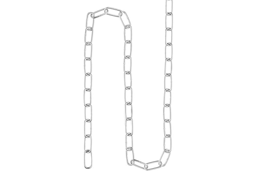 sourcing map Proof Coil Chain 3 Meter 1.2mm Thick 17Lbs Load Capacity, Zinc Plated 316 Stainless Steel for Clothes Hanging Guardrail