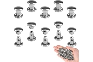 ZORVIXAL 300 Sätze Nieten für Leder,6mm Leather Rivet,Edelstahl Doppelkappe Rivet,Ledernieten mit Doppelter Runder Kappe,Leder Nieten Set für Heimwerker-Lederhandwerk,Kleidung,Schuhe,Dekoration und Reparatur