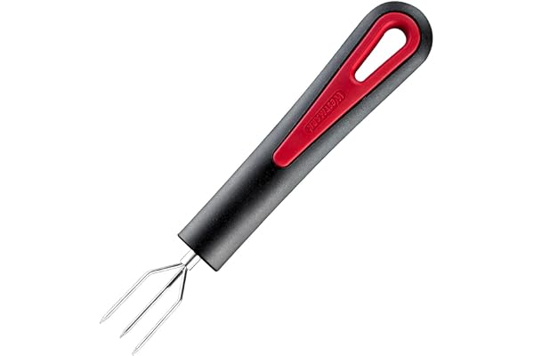 Westmark Fourchette à Pommes de Terre à 3 dents, longueur : 16,3 cm, Acier inoxydable/plastique, Gallant, Noir/rouge, 29142270