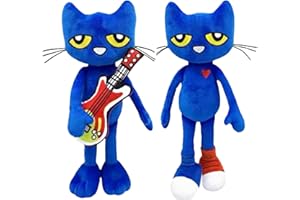 BUKISA Peluche Pete Cat, Juguetes para Gatos De Peluche De 11,8 Pulgadas, Peluche De Gato con Dibujos Animados, Lindo Muñeco De Peluche Pete Cat, Decoración del Hogar, Regalo De Felpa