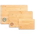 MasterChef Wooden Chopping Board Set of 3, Bamboo Cutting Boards for Kitchen, Colour Coded Chopping Boards with Coloured MasterChef Logos, Organic & Sustainable Material, Natural & Food Safe