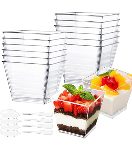 100 Stück Blumentopf-Dessertbecher-Set – Mit Deckel, Löffel & Unterschale, 200ml, Für Eis, Pudding & Partys