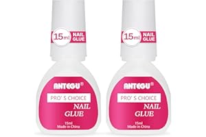 FANJUANLAN 2 Botellas de Pegamento Para Puntas, 15ml Super Fuerte Pegamento Uñas Postizas Con Pincel, Pegamento Para Uñas Acrilicas para Tips Uña