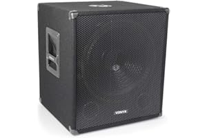 VONYX SWA15 15" Active Subwoofer, 300W DJ Powered Subwoofer Speakers for Professional Sound Systems