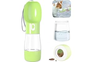 BRAND: PETIFIC Hunde-Wasserflasche zum Spazierengehen, auslaufsicher, tragbarer Hunde-Reise-Wasserspender mit Futterbehälter, abnehmbares Design,Kombi-Becher zum Trinken und Essen,Trinkflasche für Katzen und Welpen