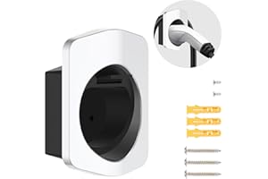 J&D Uchwyt ładowarki typu 2 EV, mocny organizer na kabel typu 2, uchwyt ścienny, pudełko do ładowania, uporządkowane zarządzanie, do użytku wewnątrz i na zewnątrz, srebrny