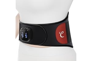‎COMFYTEMP Comfytemp Infrarot Wärmegürtel Rücken Massagegerät mit 15Wh Akku mit USB,9 Wärmestufen 5 Vibrationmoden Kontrolle per Knopfdruck und App, 20X155cm Kabellos Heizgürtel Abschaltautomatik Rückenwärmer