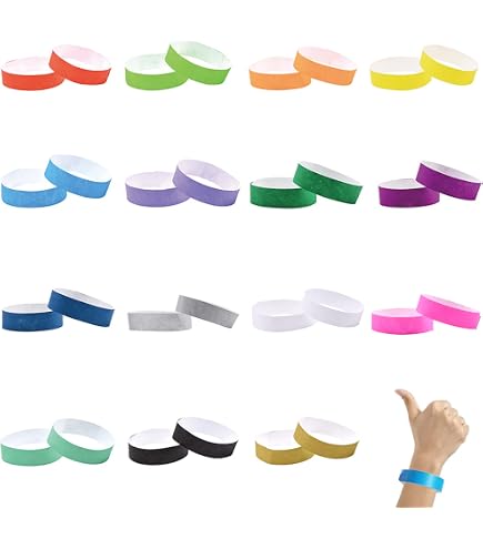 Bracelets En Papier événementiel - Lot De 500, Néon Bleu, Taille Ajustable, Imperméable, Pour Concerts, Fêtes, Mariages