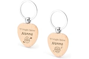 Tamnioa Regali Nonni Natale Regalo Festa dei Nonni Idee Regalo Originali, Portachiavi Legno Portachiavi da Incidere, Nonna Idee Regali Nonno Natale Porta Chiavi in Legno Ti Voglio Bene Nonna