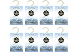 Ambar Perfums Ambientador Armario Aire Limpio Sobres Perfumados 0% Alcohol +45 días duración. Pack de 8 uds x 13 gr.