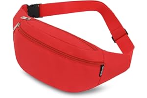 RIDIRUN Sacs Banane Ville De Sécurité pour Voyage Randonnée Homme Femme, ACS de Sport Vélo à Dos Waist Fanny Pack Running Outdoor Sport de Randonnée (Rouge)