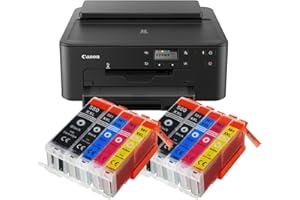 IC-Office TS705a Black Colour Inkjet Printer USB CD Print Wi-Fi LAN Apple AirPrint + 10 XXL Ink Cartridges