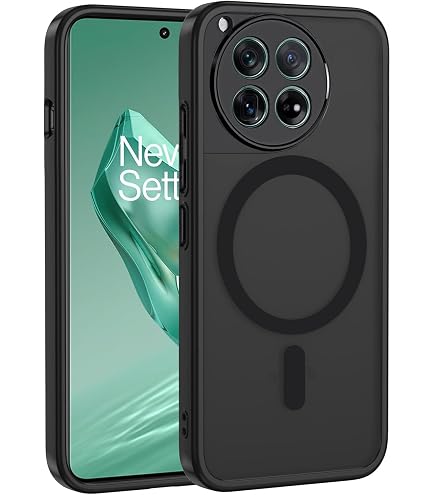 ESTH® Custodia per OnePlus 12 con 360° Rotante Staffa, [Compatibile con Supporto Magnetico per Auto], Cover Paraurti PC + TPU, Rosso