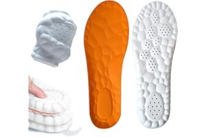 DOUKESH Solette in memory foam con supporto per arco plantare, solette ortopediche traspiranti, morbide e ammortizzanti per piedi piatti, dolore ai piedi, fascite plantare, sperone calcaneare (arancione, 43