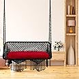 Patiofy Polyester Premium Large Double Seater Swing Hanging Hammock Swing Chair For 2 People/Jhula For Adults/2 Seater Swing For Balcony/Includes Free Hanging Kit & Cushion (Black)