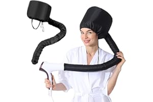 MIRKUZI Caschi per asciugatura 1 Copri-asciugacapelli nero, accessorio per asciugacapelli, cuffia per asciugatura a casco, copri-asciugacapelli, asciugacapelli con elastico per copri-asciugacapelli