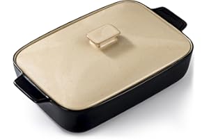 vancasso serie Simo Teglia da Forno Rettangolari con Copercio, Rostiera in Stoneware, Lasagniera per Lasagna e Dolci