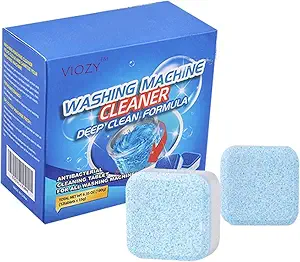 VIOZY Washing Machine Deep Cleaner Tablet for Washing machines Front and Top Load Machine Descaling Powder Tablet for Tub Cleaning&Drum Stain Remover (Regular, pack of 12)