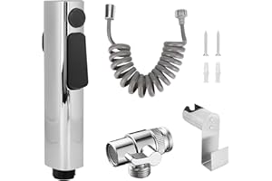 Viitech Hand Held Bidet Sprayer, Handheld Baby Cloth Diaper Spray Set with Dual Function Nozzle, Bidet Shower Kit with Faucet Dispenser Spring Hose Wall Mount Bracket